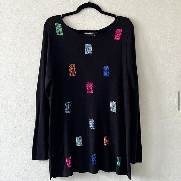 Vintage Silk and Sequins Knit Top/Dress - Picture 2 of 6